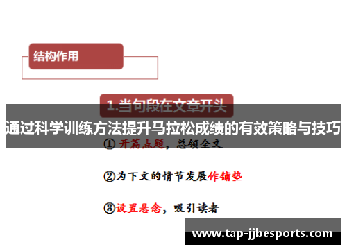 通过科学训练方法提升马拉松成绩的有效策略与技巧